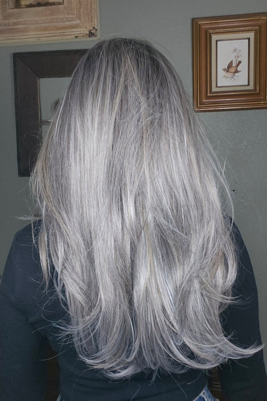 OPEN BOX RETURN: CARKIRA Allison Cinders and Ash 13x4 Lace Front Wig 22" in Length