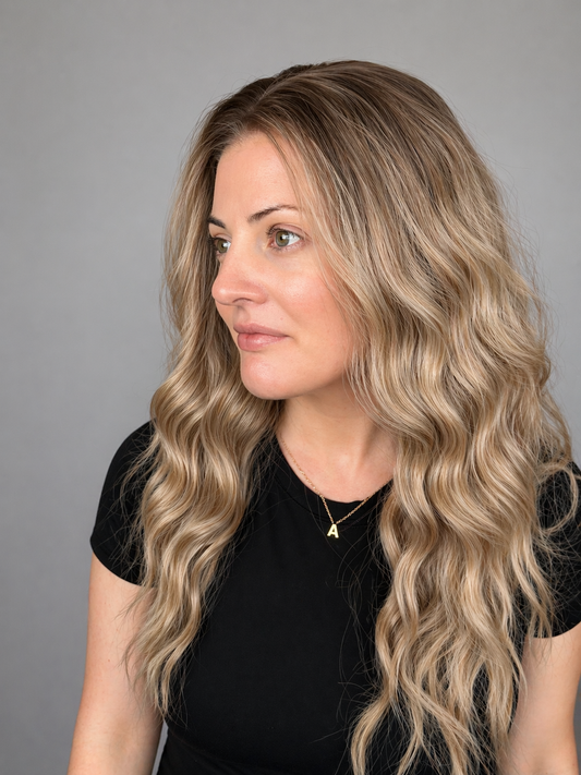 CARKIRA Cora Blushroom Beige 22 Inch Body Wave 13x4 Lace Front Synthetic Wig Glueless Pre-Cut Natural Hairline Heat-Friendly