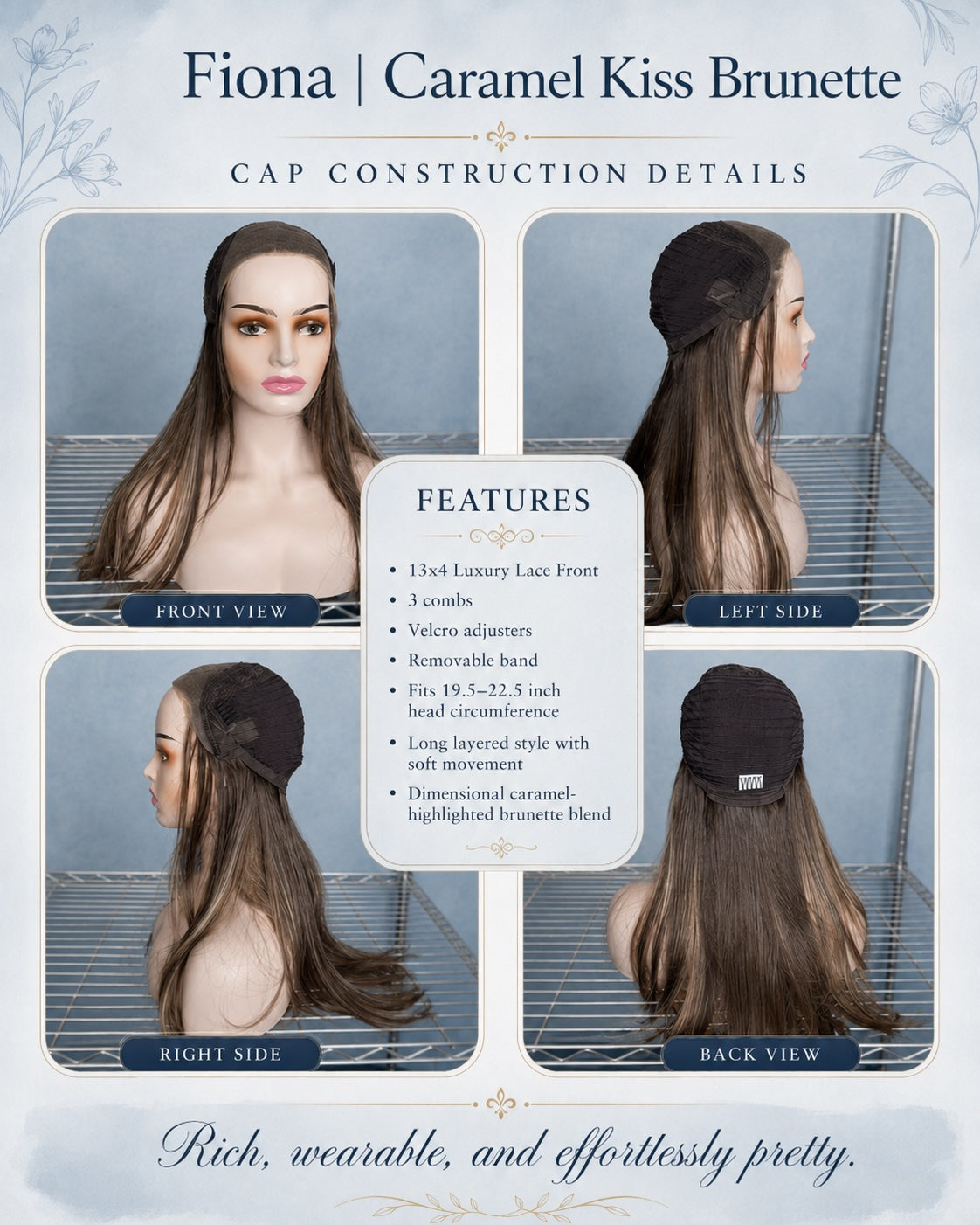 CARKIRA Fiona 22 Inch 13x4 Luxury Lace Front Synthetic Wig Glueless Natural Hairline Heat-Friendly