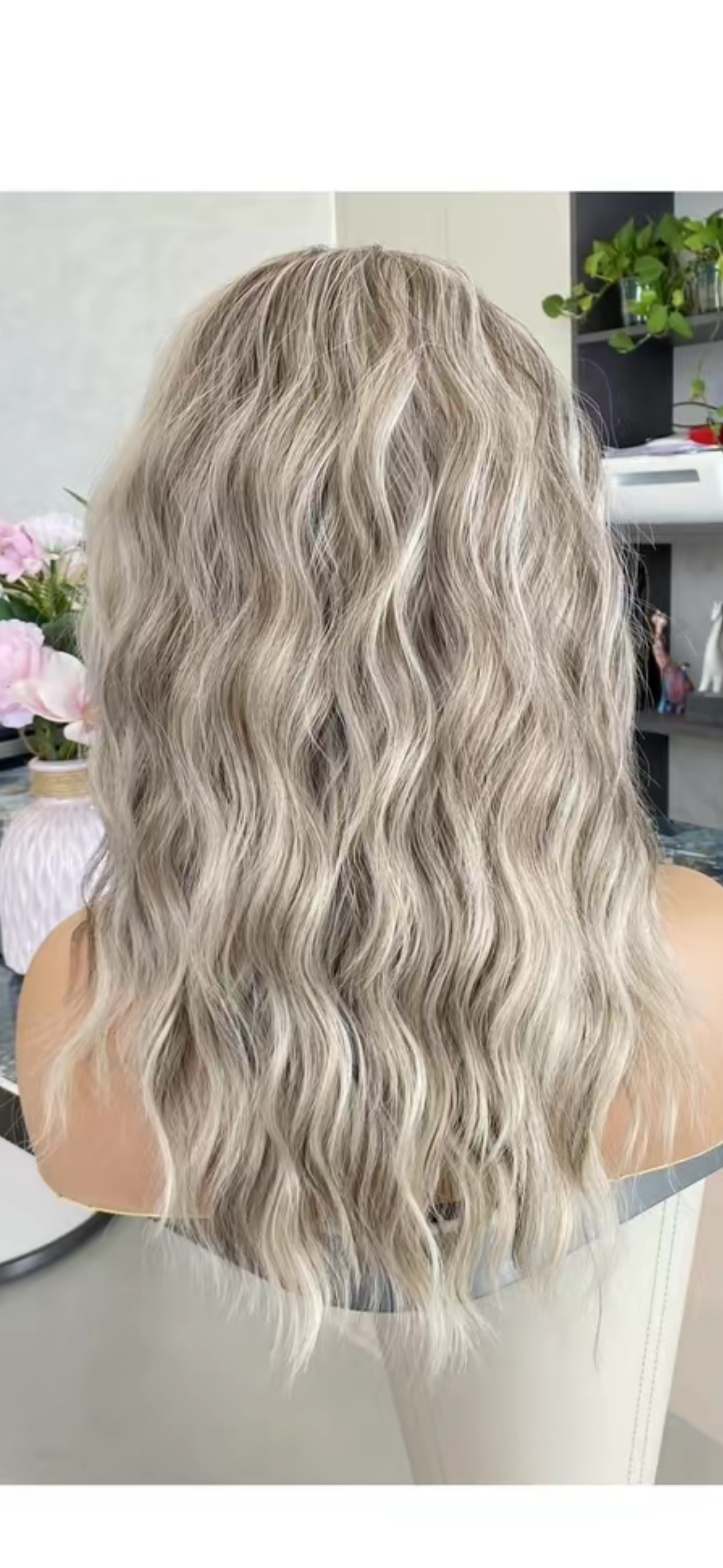 CARKIRA - Tammy - Ash Blonde with Brown Highlight Water Wave- 13x4 Lace Front - Medium Cap - FREE SHIPPING