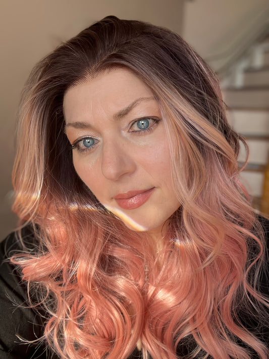 CARKIRA Marie Peachy Pink 13x4 Lace Front Wig with Medium Cap Unisex Heat Friendly Up to 320°F Natural Looking Soft Smooth Realistic Scalp Hairline (Copy) (Copy)