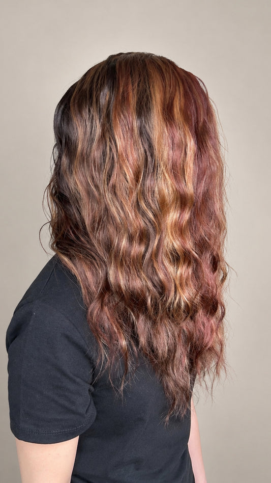 CARKIRA Lisa Spiced Cocoa Merlot 20-22" Inch 13x4 Luxury Lace Front Synthetic Wig Glueless Natural Hairline Heat-Friendly