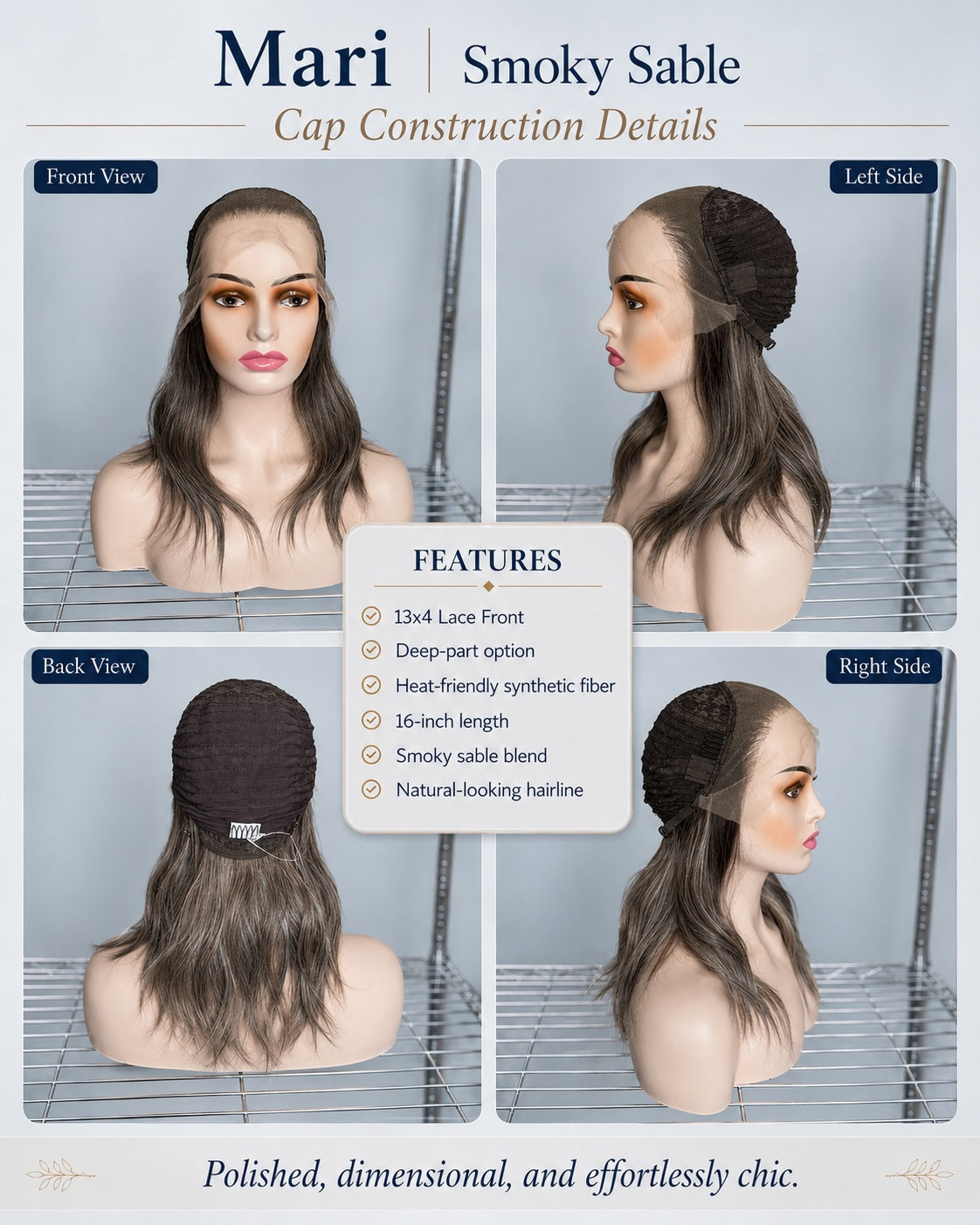 CARKIRA Mari 16" in the Smoky Sable 13x4 Lace Front Wig Standard