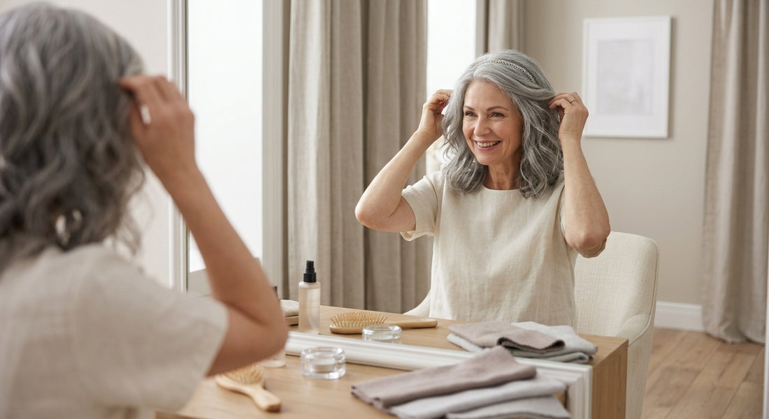Transition to gray hair using wigs - BossCrowns