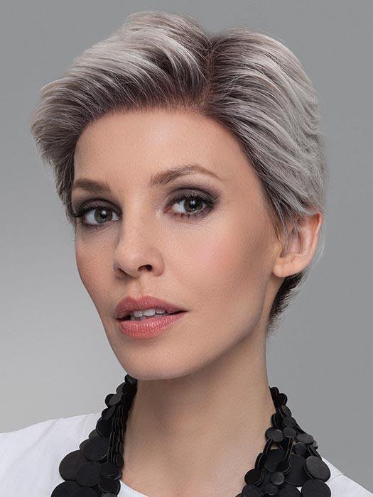 ENCORE by ELLEN WILLE in SILVER BLONDE ROOTED 60.23 | Pearl White and Lightest Pale Blonde Blend with Shaded Roots