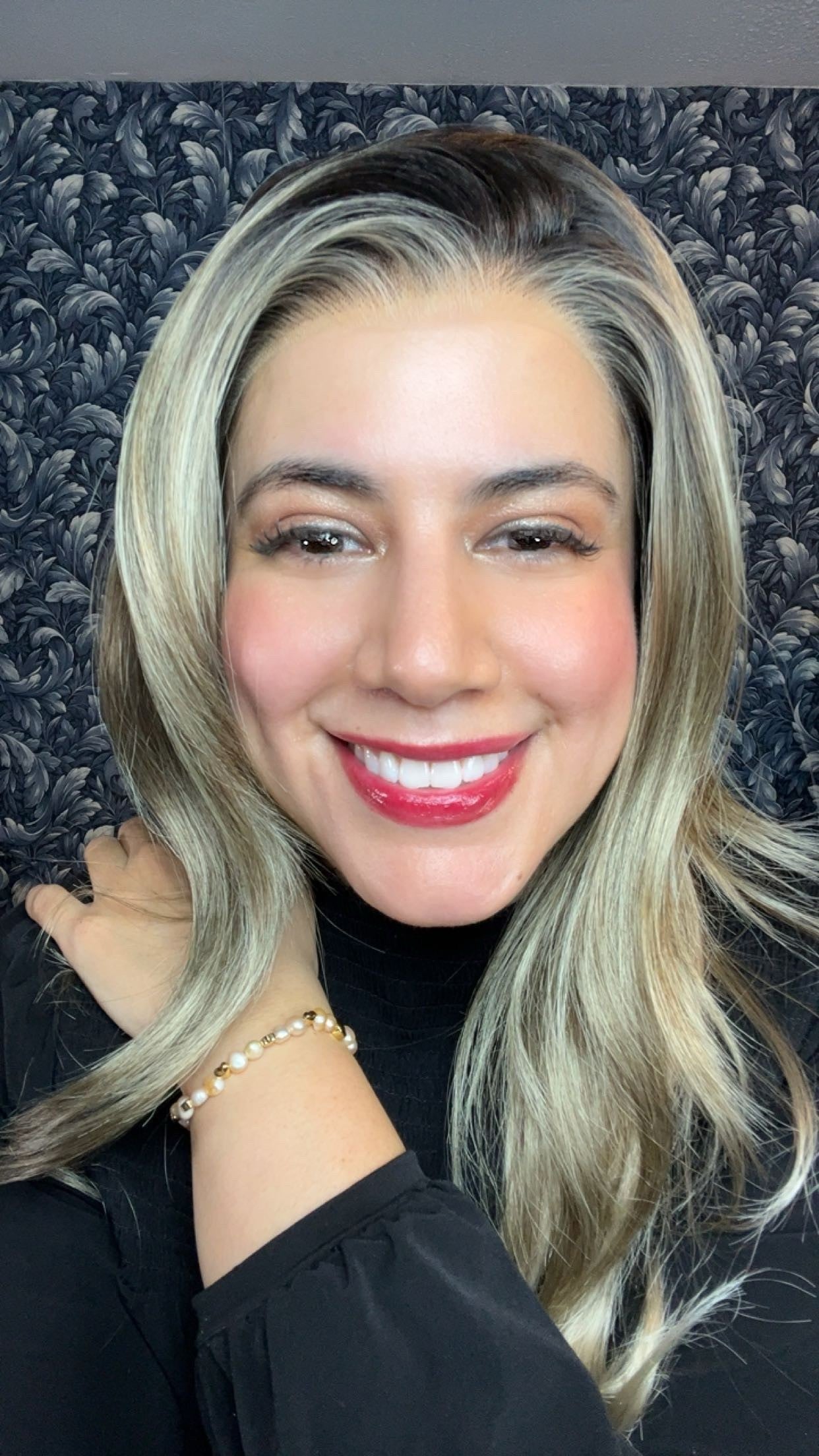 CARKIRA Edith Dark Ash Blonde 22 Inch Straight 13x4 Lace Front Synthetic Wig Glueless Pre-Cut Natural Hairline Heat-Friendly