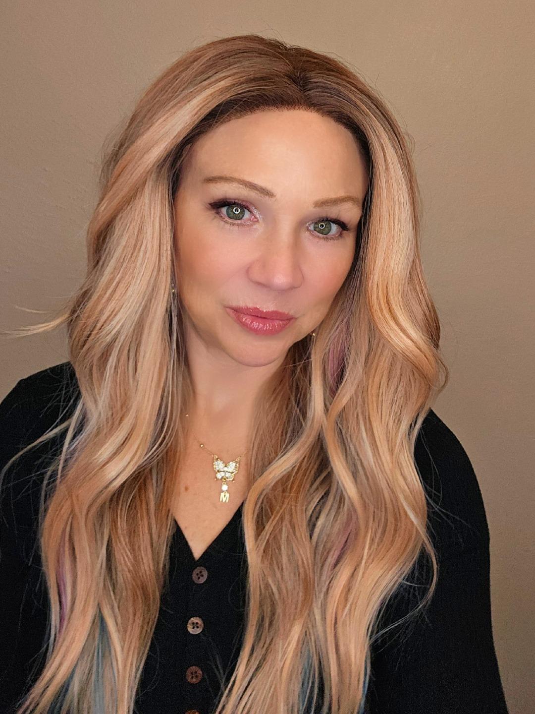 CARKIRA Tina 13x4 Apricot Rainbow Blonde Wig 22" Lace Front Medium Cap Heat Friendly Up to 320°F Natural Look Soft Smooth Realistic Scalp Hairline Unisex Adjustable Straps