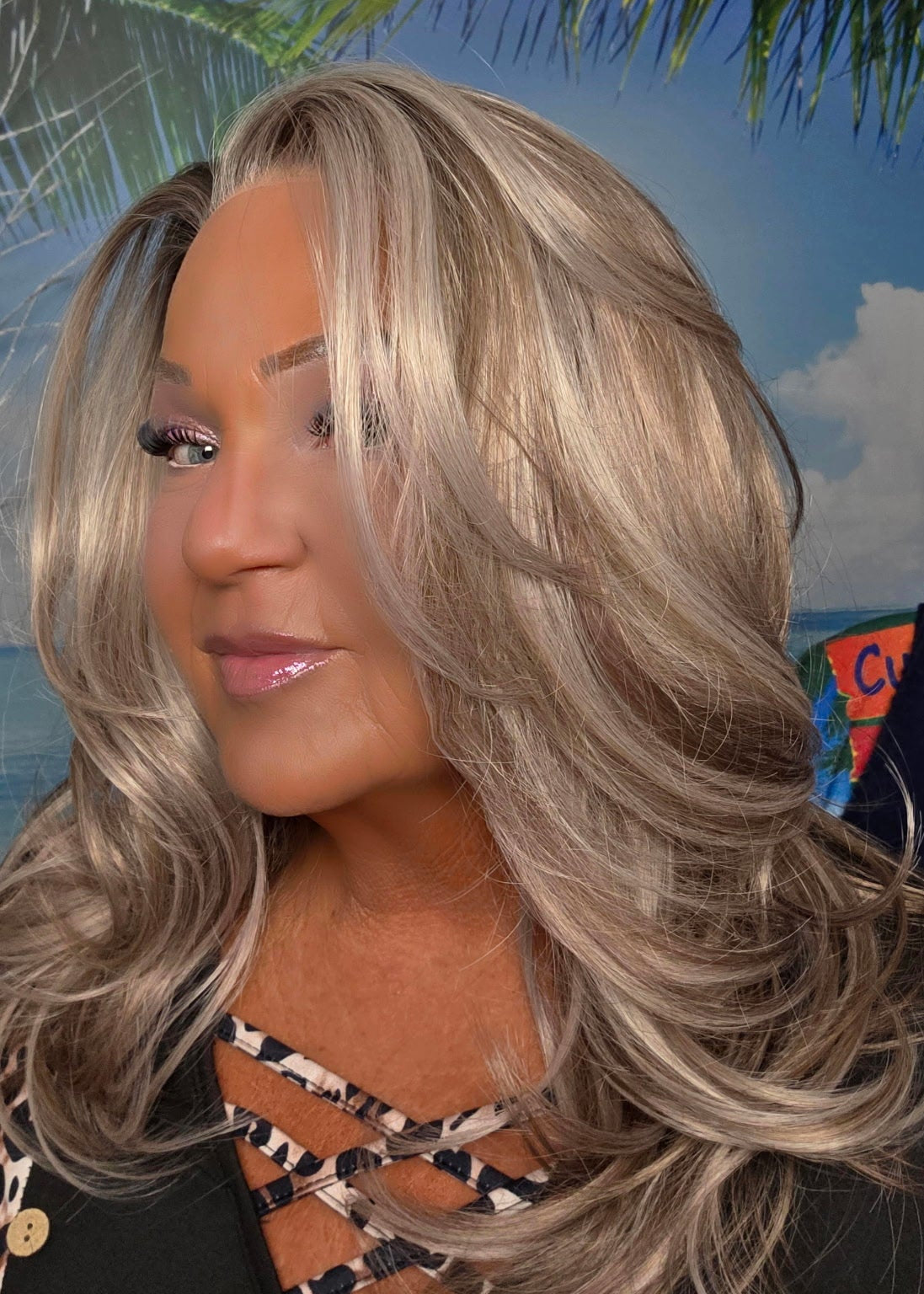 CARKIRA HeatherJoy in the Cashmere Latte 18 Inch 13x4 Luxury Lace Synthetic Wig Glueless Natural Hairline Heat-Friendly