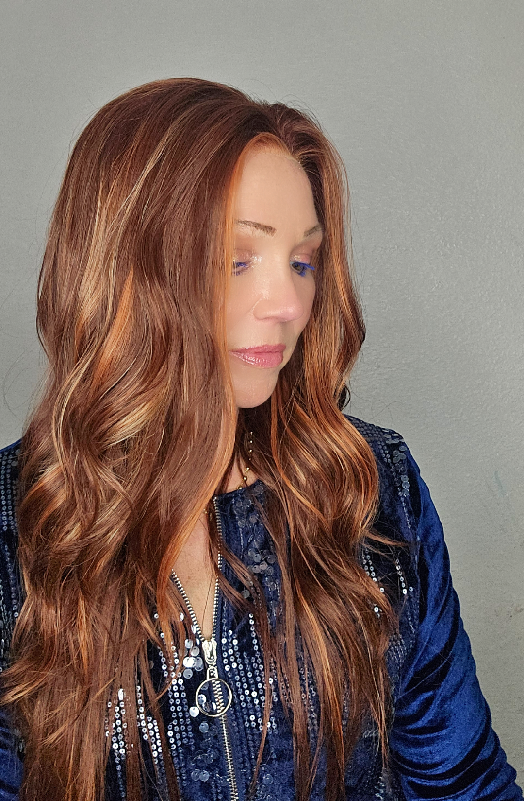 CARKIRA Erica Auburn with Copper Highlights 13x4 Lace Front Wig Heat Friendly