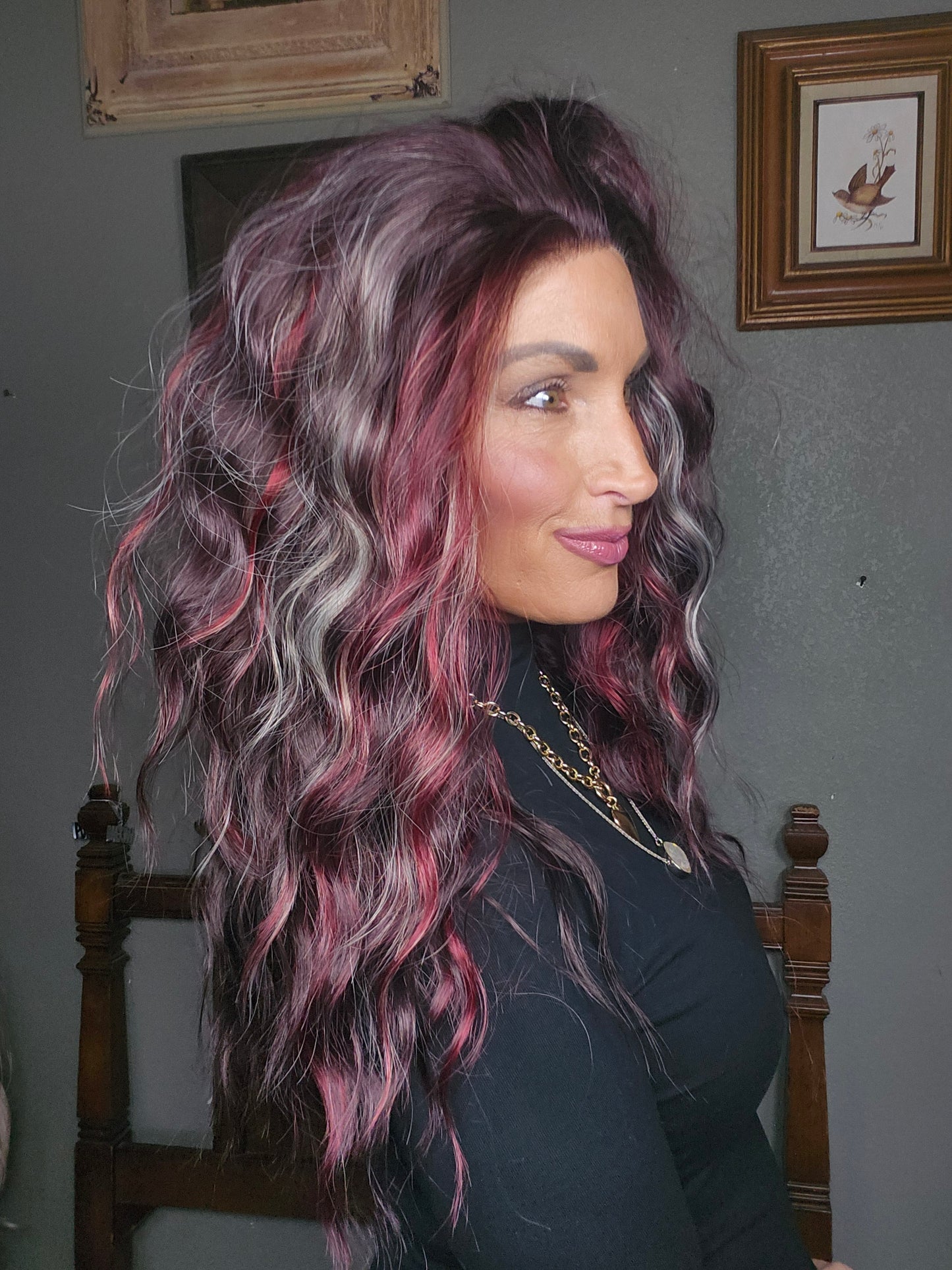 CARKIRA Jessica Black Forest Cherry Cake 13x4 Lace Front Wig with Medium Cap Unisex Heat Friendly