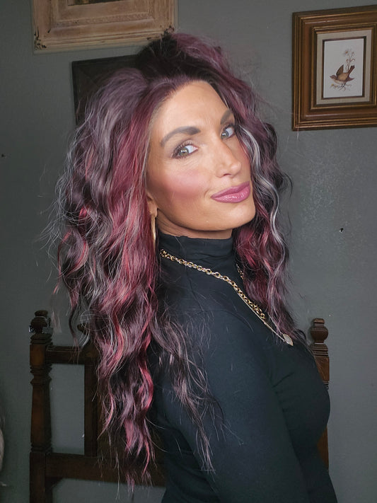 OPEN BOX RETURN: CARKIRA Jessica Black Forest Cherry Cake 13x4 Lace Front Wig with Medium Cap Unisex Heat Friendly