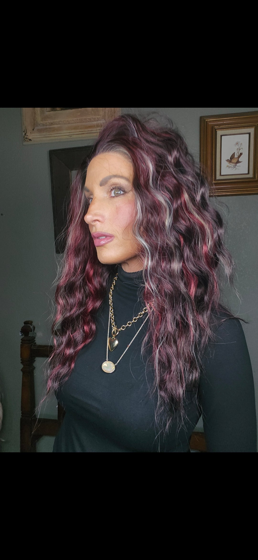 CARKIRA Jessica Black Forest Cherry Cake 13x4 Lace Front Wig with Medium Cap Unisex Heat Friendly
