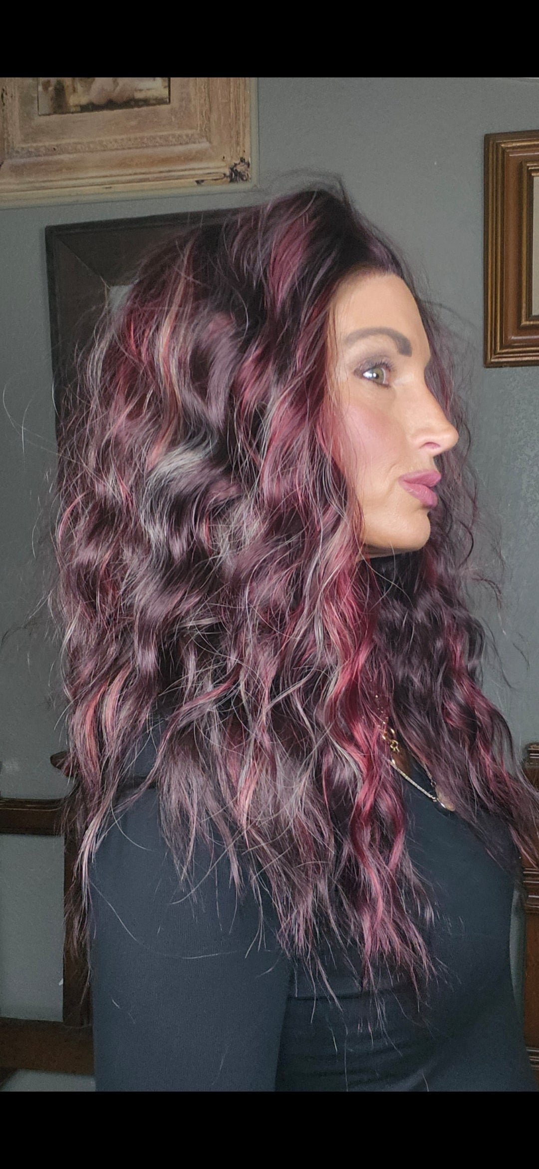 CARKIRA Jessica Black Forest Cherry Cake 13x4 Lace Front Wig with Medium Cap Unisex Heat Friendly