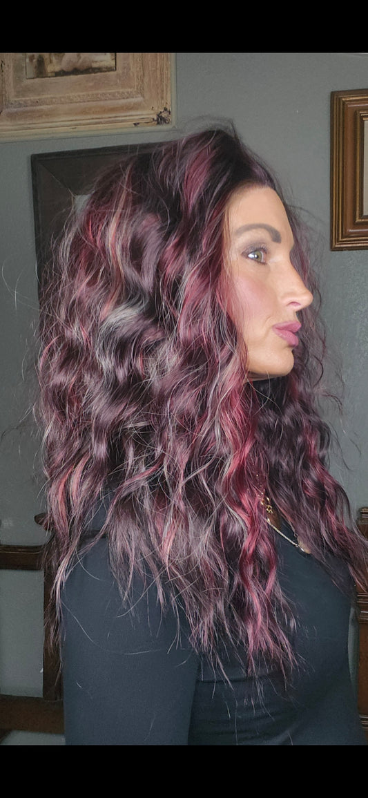 OPEN BOX RETURN: CARKIRA Jessica Black Forest Cherry Cake 13x4 Lace Front Wig with Medium Cap Unisex Heat Friendly