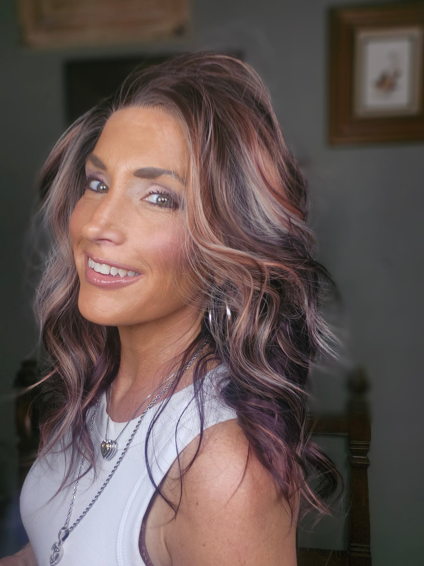 NEW RELEASE CARKIRA Loralei 18" in the Purple Calm Shell Color 13x4 Lace Front Wig with Velcro Adjusters and Medium Cap (Copy)