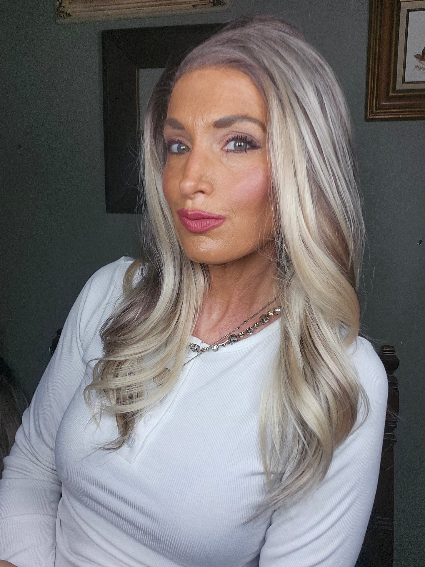 CARKIRA Evan 22" in the Mushroom Pearl Color 13x4 Lace Front - Standard Cap