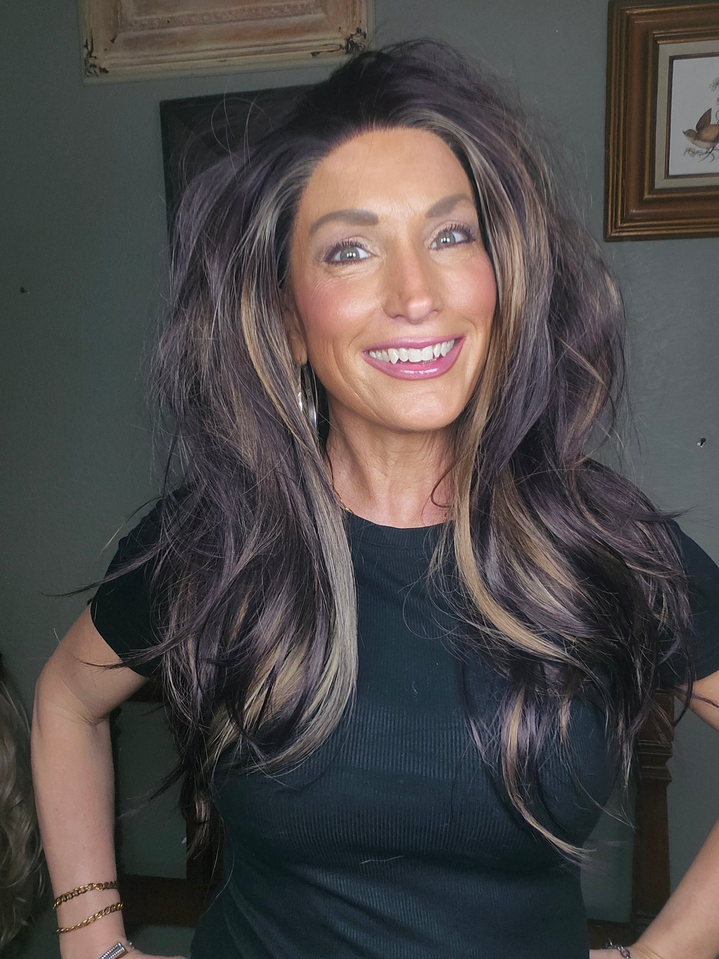 CARKIRA Natasha 22-24"  Aubergine with Burnished Bronze Highlights 13x4 Standard Cap