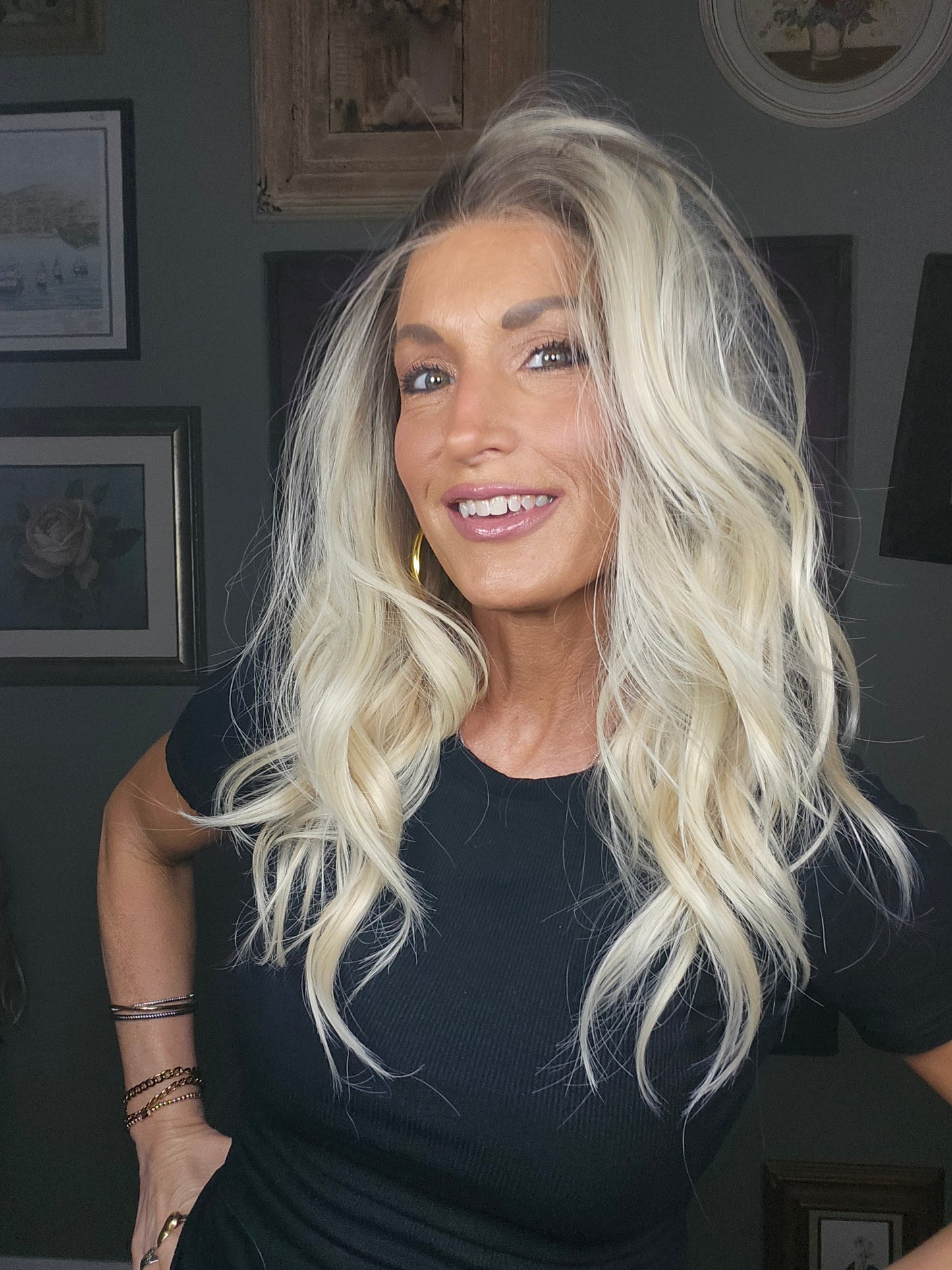 CARKIRA Brielle 20-24" in Banana Split Blonde with a Fudge Shadow Root 13x4 Lace Front Wig 20" with Average Cap