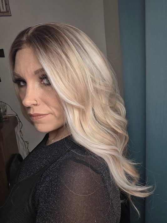 CARKIRA Jaelynn 22" Cream Soda Blonde 13x4 Lace Front Wig with Medium Cap Unisex Heat Friendly Up to 320°F Natural Looking Soft Smooth Realistic Scalp Hairline