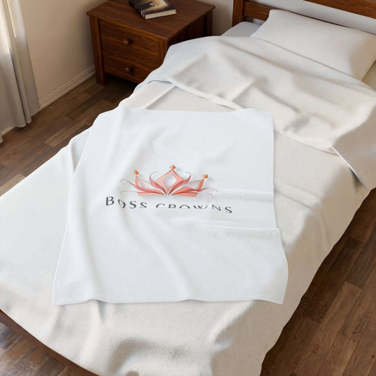 Boss Crowns Velveteen Plush Blanket - Cozy Luxury Decor