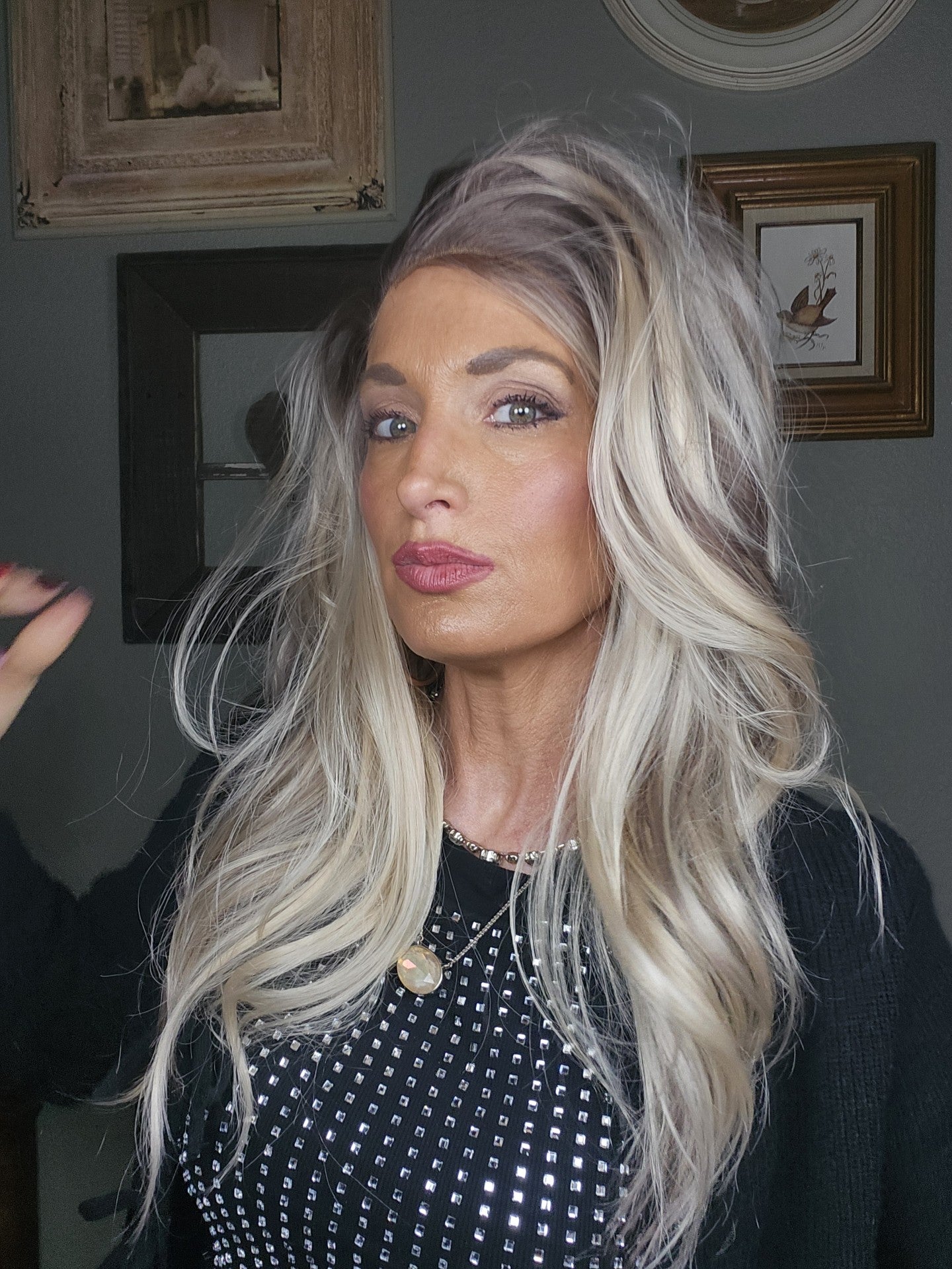 CARKIRA Evan 22" in the Mushroom Pearl Color 13x4 Lace Front - Standard Cap