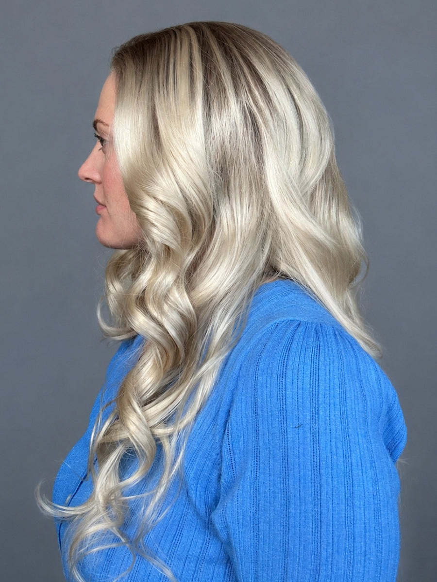 CARKIRA April 23 Inch 13x4 Luxury Lace Front Synthetic Wig Glueless Natural Hairline Heat-Friendly