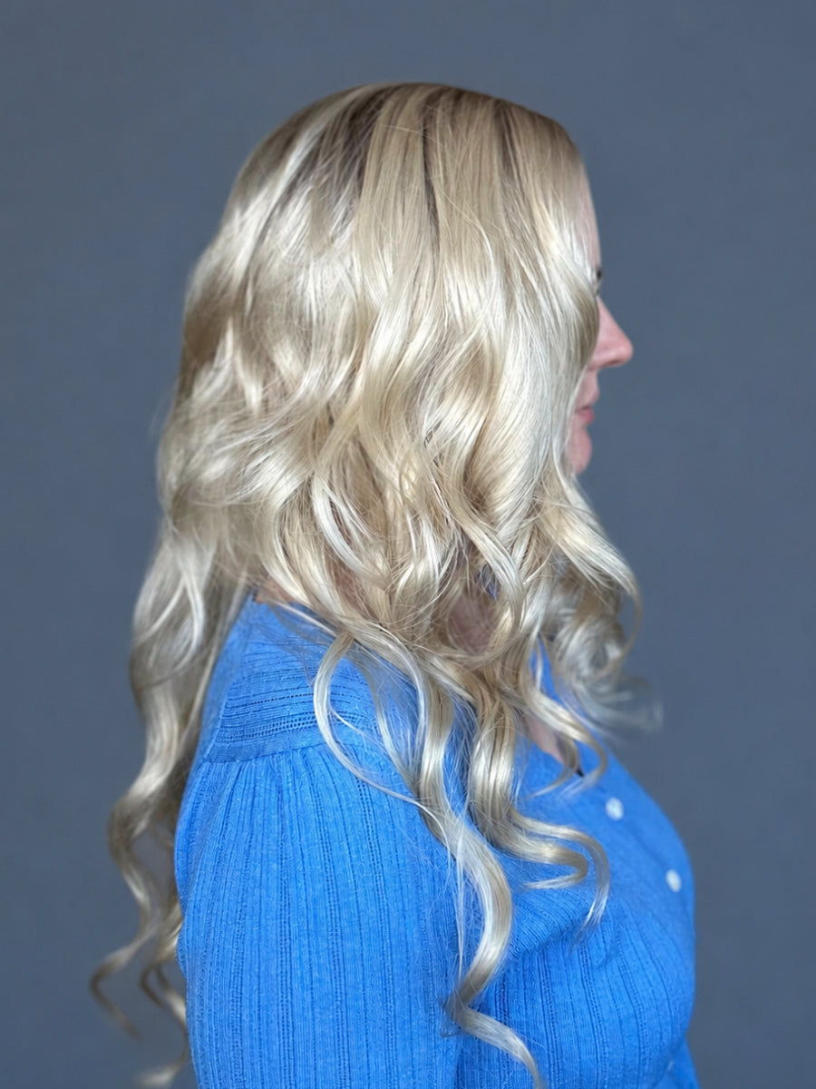 CARKIRA April 23 Inch 13x4 Luxury Lace Front Synthetic Wig Glueless Natural Hairline Heat-Friendly