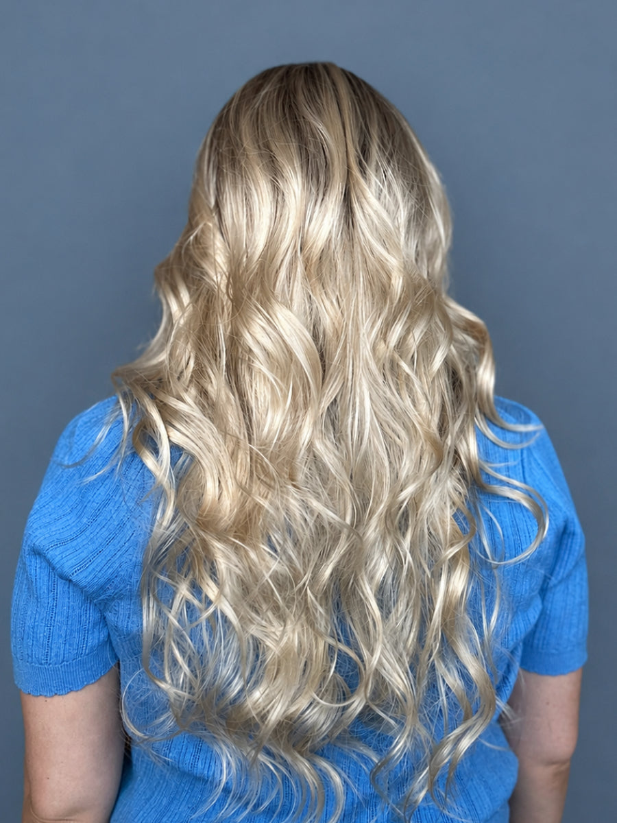 CARKIRA April 23 Inch 13x4 Luxury Lace Front Synthetic Wig Glueless Natural Hairline Heat-Friendly