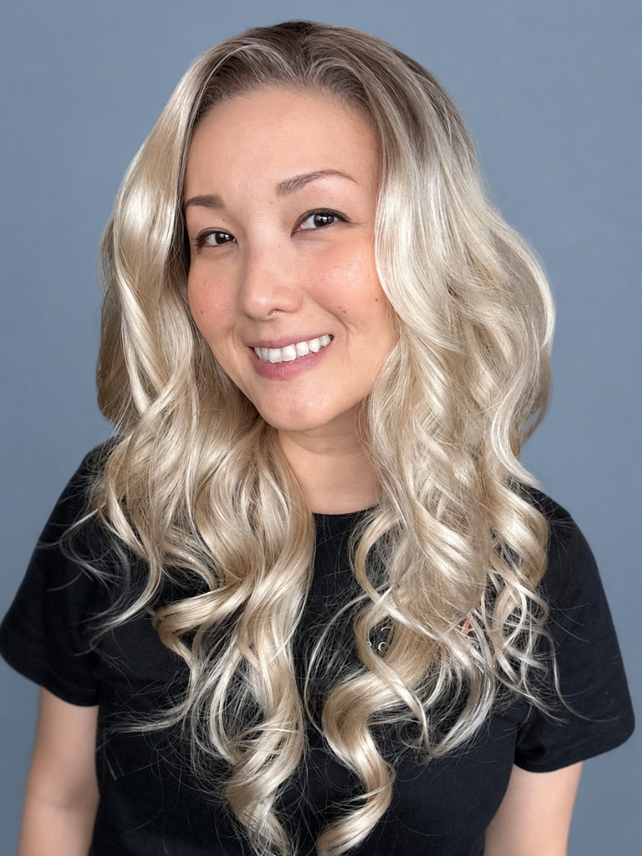 CARKIRA April 23 Inch 13x4 Luxury Lace Front Synthetic Wig Glueless Natural Hairline Heat-Friendly