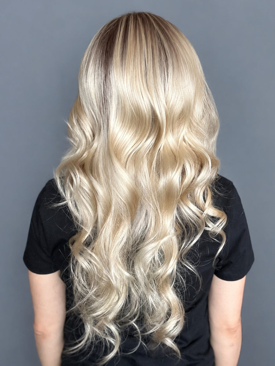 CARKIRA April 23 Inch 13x4 Luxury Lace Front Synthetic Wig Glueless Natural Hairline Heat-Friendly