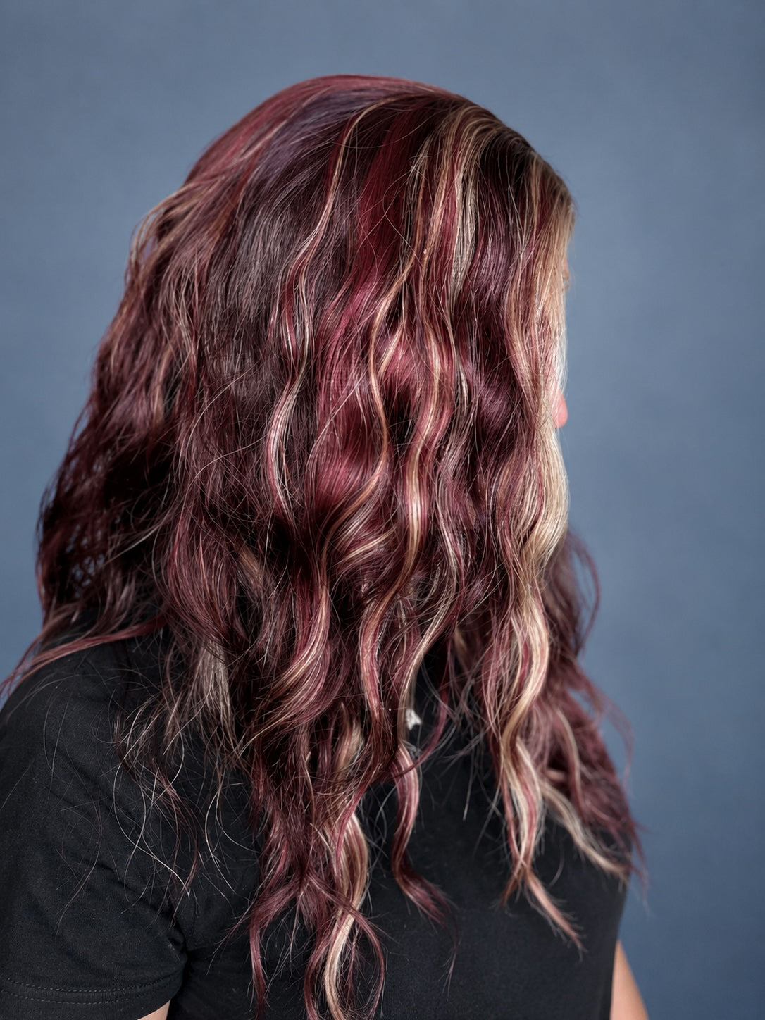 CARKIRA Axelle Sunkissed Raspberry 20 Inch 13x4 Lace Front Synthetic Wig Glueless Natural Hairline Heat-Friendly