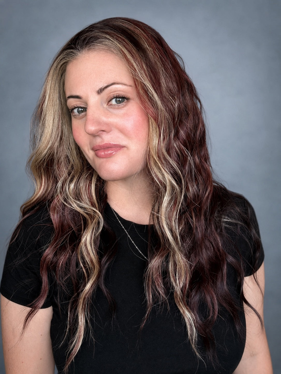 CARKIRA Axelle Sunkissed Raspberry 20 Inch 13x4 Lace Front Synthetic Wig Glueless Natural Hairline Heat-Friendly