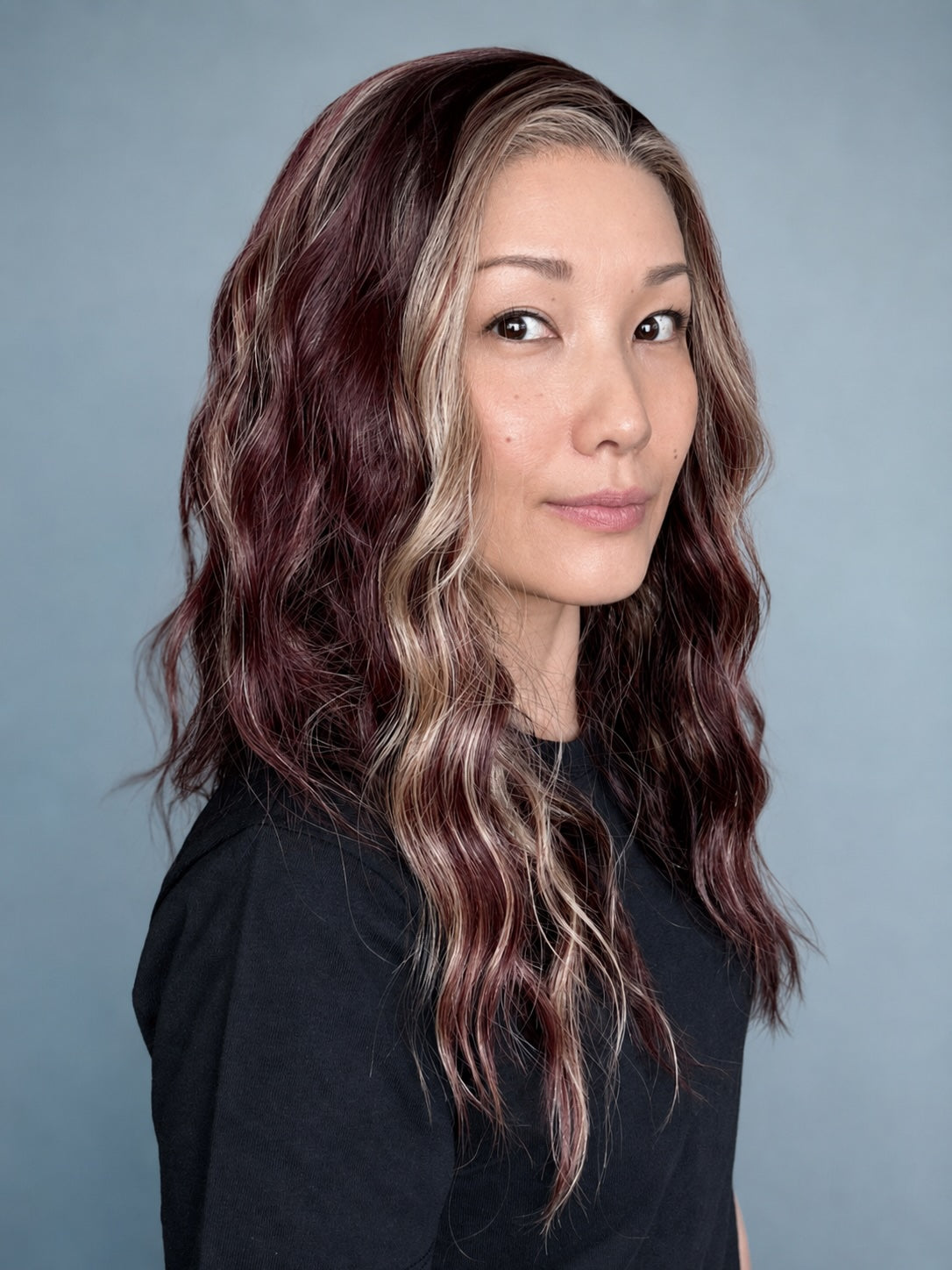 CARKIRA Axelle Sunkissed Raspberry 20 Inch 13x4 Lace Front Synthetic Wig Glueless Natural Hairline Heat-Friendly