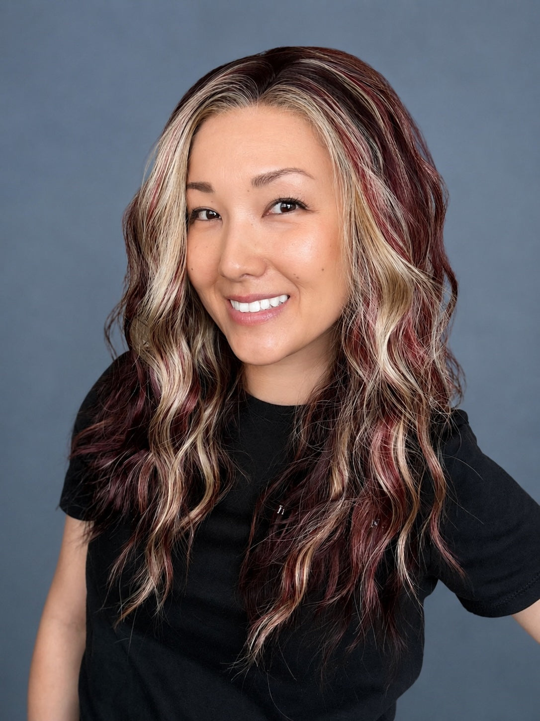 CARKIRA Axelle Sunkissed Raspberry 20 Inch 13x4 Lace Front Synthetic Wig Glueless Natural Hairline Heat-Friendly