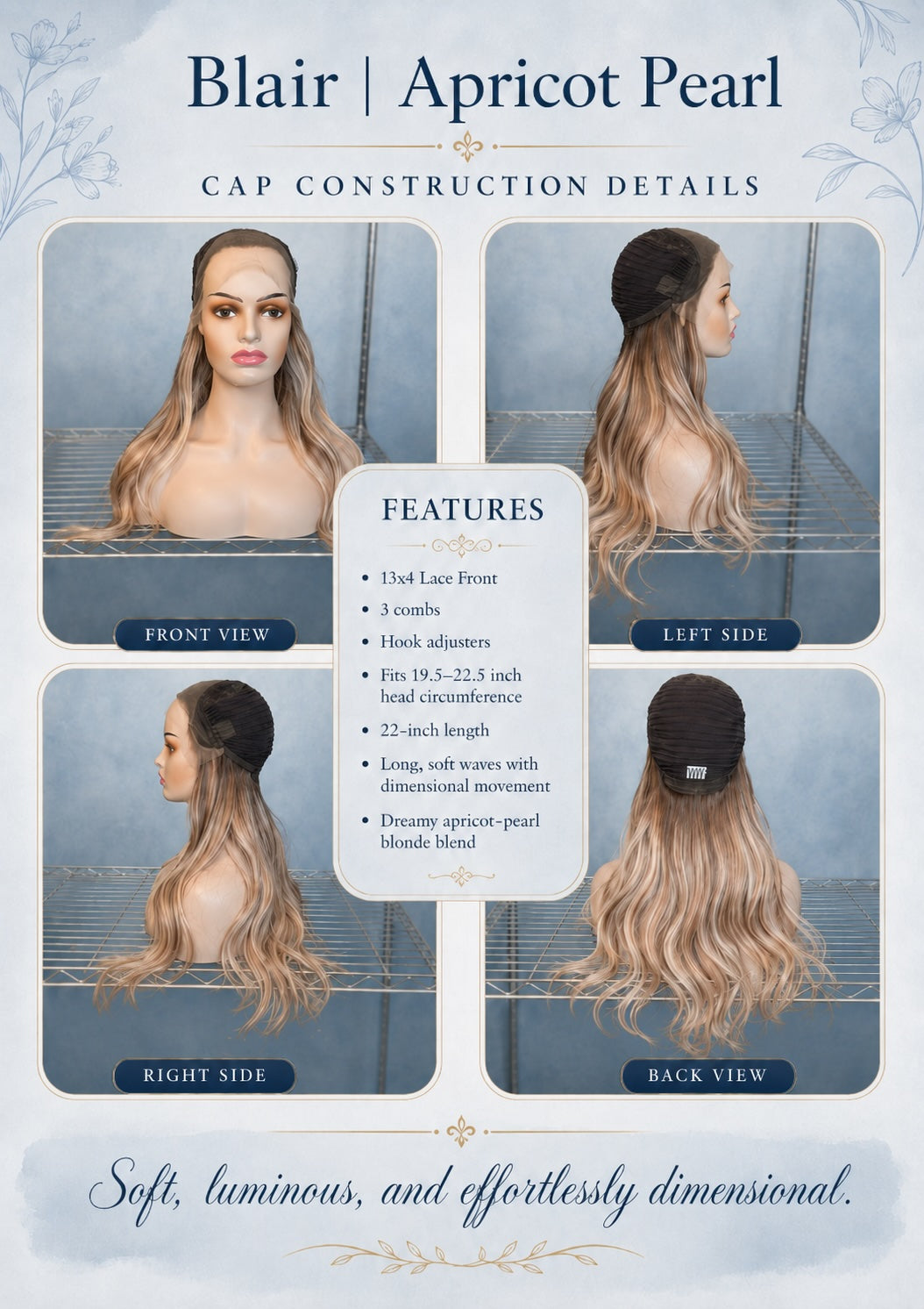 CARKIRA Blair 23 Inch 13x4 Front Synthetic Wig Glueless Natural Hairline Heat-Friendly