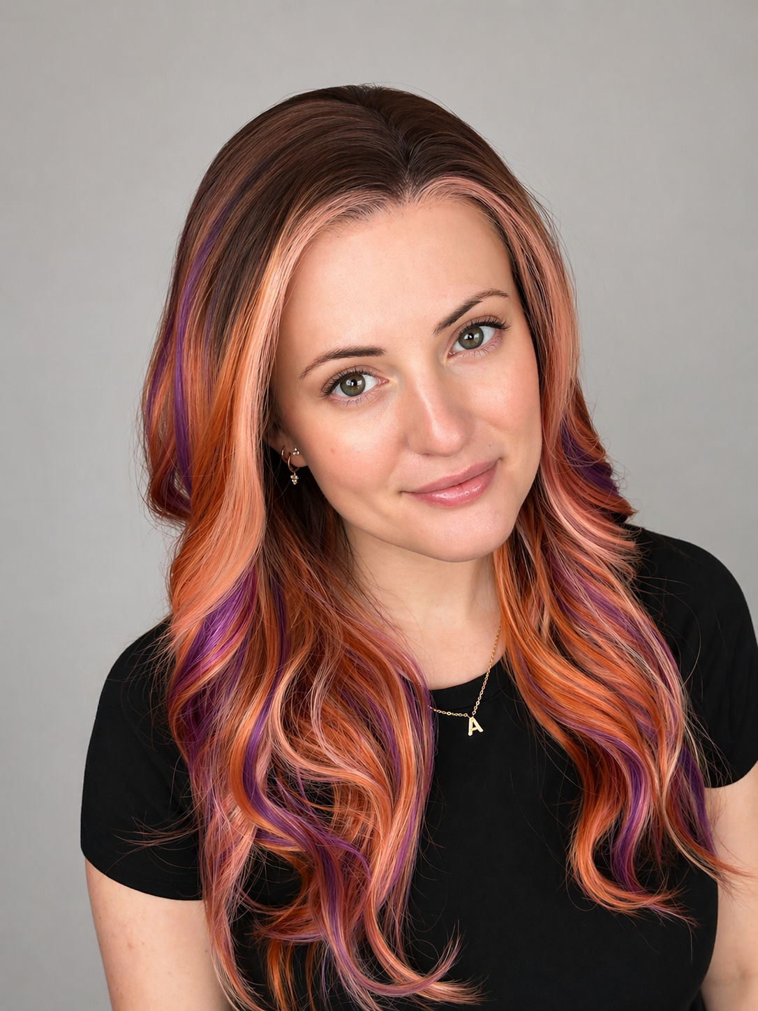 CARKIRA Leilani in Flipped Purple Clamshell 20 Inch 13x4 Lace Front Synthetic Wig Glueless Natural Hairline Heat-Friendly