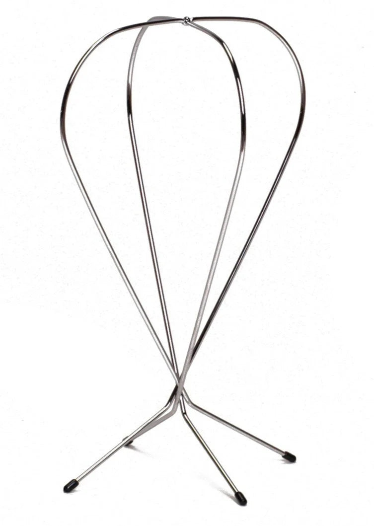 Collapsible Chrome Wig Stand - Rust-proof 👑
