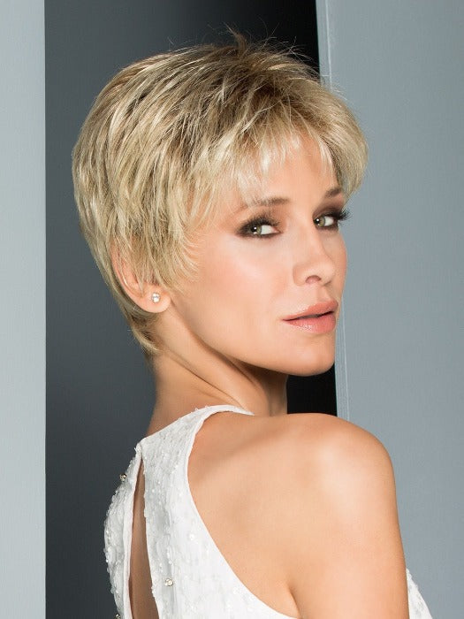 AURA by ELLEN WILLE in CHAMPAGNE ROOTED 22.16.25 | Light Neutral Blonde and Medium Blonde with Lightest Golden Blonde Blend and Shaded Roots