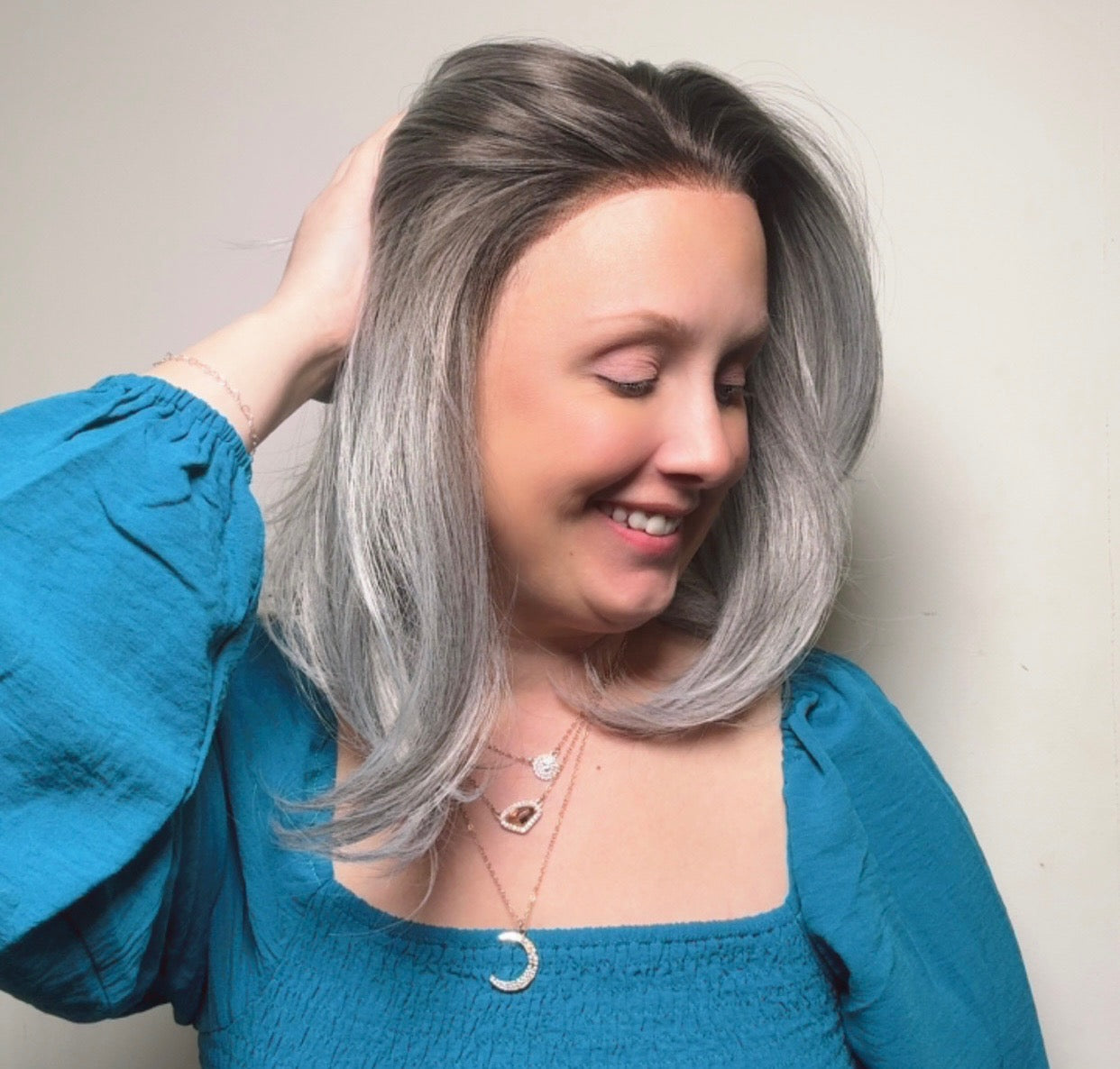 CARKIRA Monica 12" Salt and Pepper 13x4 Lace Front Wig with Medium Cap Unisex Heat Friendly Up to 320°F Natural Looking Soft Smooth Realistic Scalp Hairline