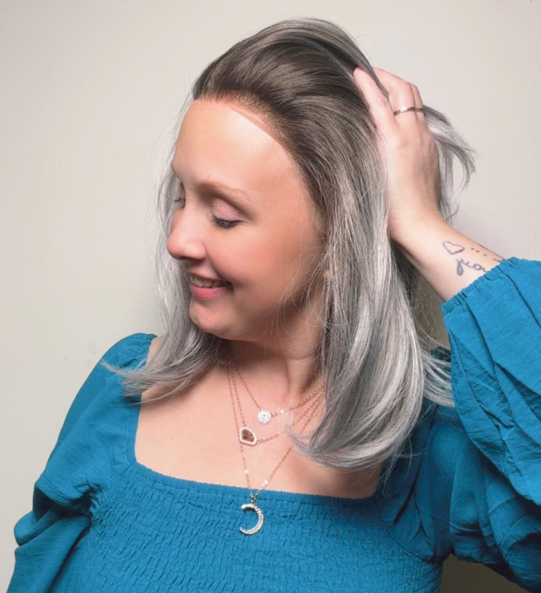 CARKIRA Monica 12" Salt and Pepper 13x4 Lace Front Wig with Medium Cap Unisex Heat Friendly Up to 320°F Natural Looking Soft Smooth Realistic Scalp Hairline