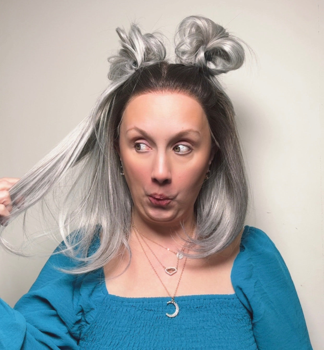 CARKIRA Monica 12" Salt and Pepper 13x4 Lace Front Wig with Medium Cap Unisex Heat Friendly Up to 320°F Natural Looking Soft Smooth Realistic Scalp Hairline