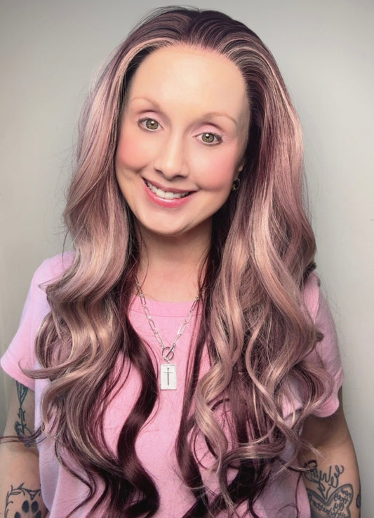 OPEN BOX: CARKIRA Elyssa in the Blushed Mocha Brulee 24-26 Inch 13x4 Lace Front Synthetic Wig Glueless Natural Hairline Heat-Friendly
