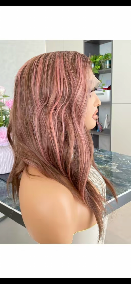 CARKIRA - Manda 13x4 Lace Front Chocolate Brown with Pink Highlights - Medium Cap - FREE SHIPPING