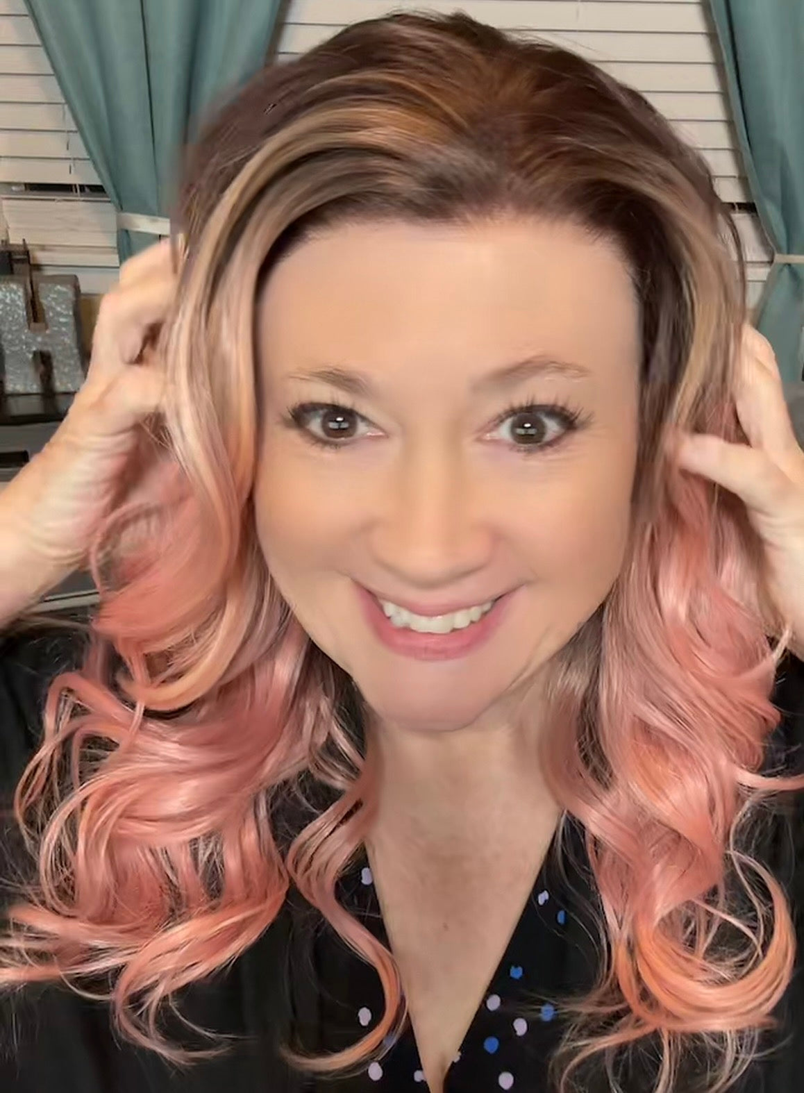 CARKIRA Marie Peachy Pink 13x4 Lace Front Wig with Medium Cap Unisex Heat Friendly Up to 320°F Natural Looking Soft Smooth Realistic Scalp Hairline (Copy) (Copy)