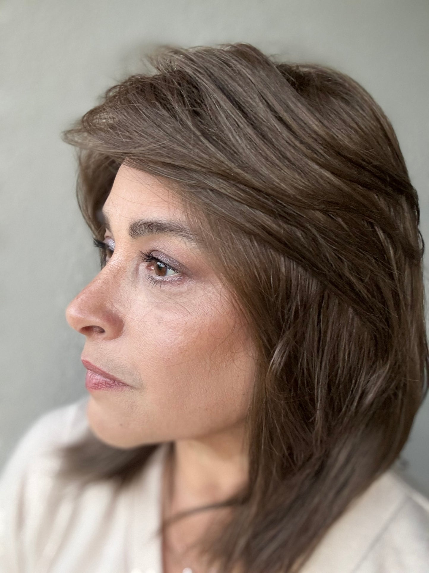 Casual Carlie - Styles by Selene- Heat-friendly Left Mono-part - Tress Allure-Boss Crowns Collab Style