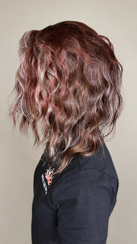 CARKIRA Jessie Blushed Auburn 16" Inch 13x4 Lace Front Synthetic Wig Glueless Natural Hairline Heat-Friendly