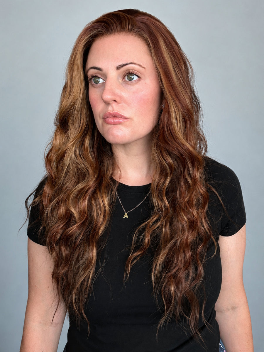 CARKIRA Lisa Spiced Cocoa Merlot 20-22" Inch 13x4 Luxury Lace Front Synthetic Wig Glueless Natural Hairline Heat-Friendly
