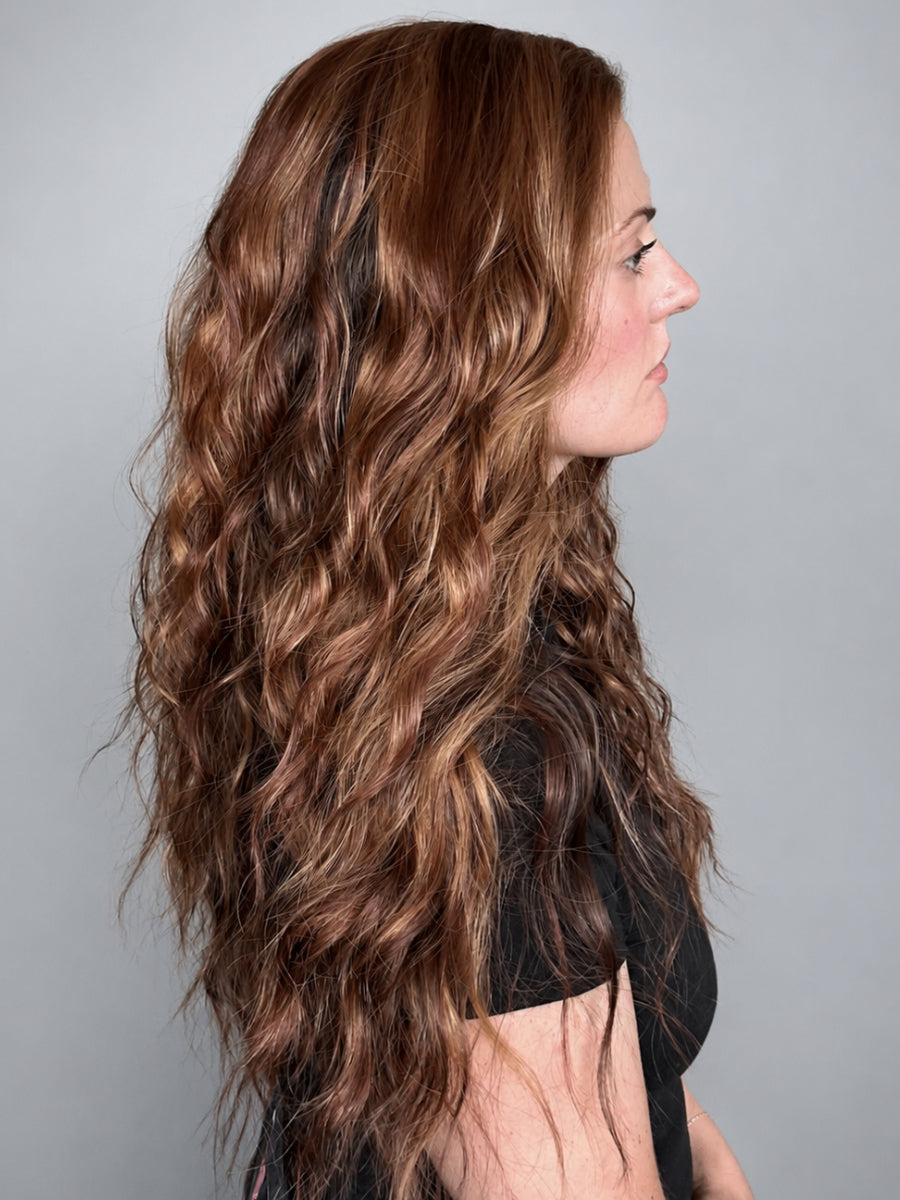 CARKIRA Lisa Spiced Cocoa Merlot 20-22" Inch 13x4 Luxury Lace Front Synthetic Wig Glueless Natural Hairline Heat-Friendly