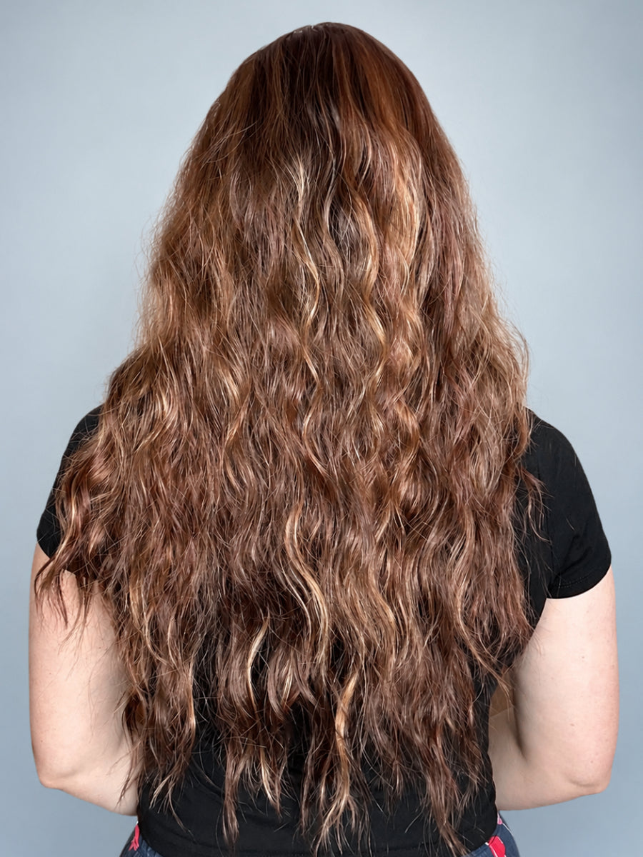 CARKIRA Lisa Spiced Cocoa Merlot 20-22" Inch 13x4 Luxury Lace Front Synthetic Wig Glueless Natural Hairline Heat-Friendly