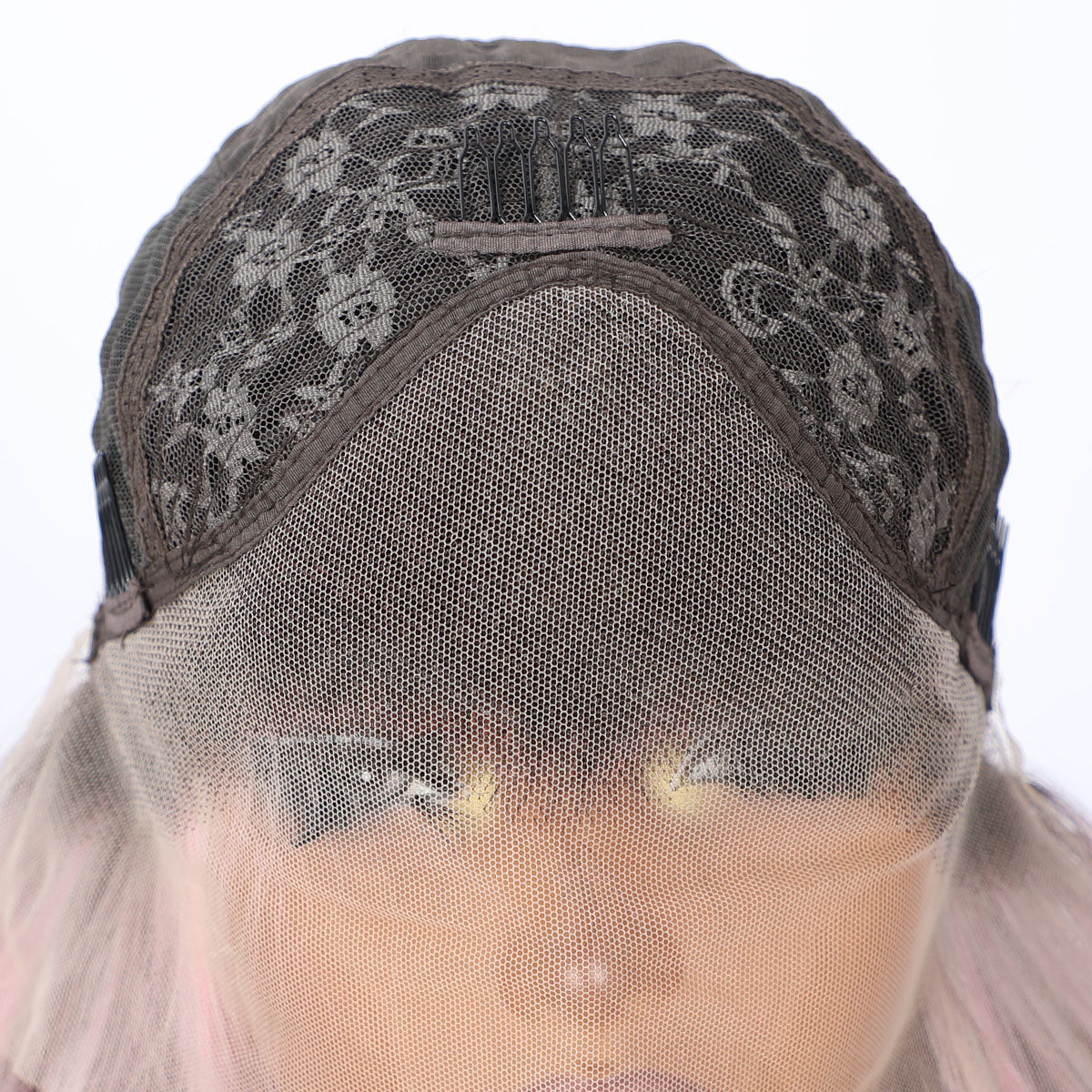22-Inch Curly Wig Pink and Platinum Highlights Lace Front Glueless Synthetic